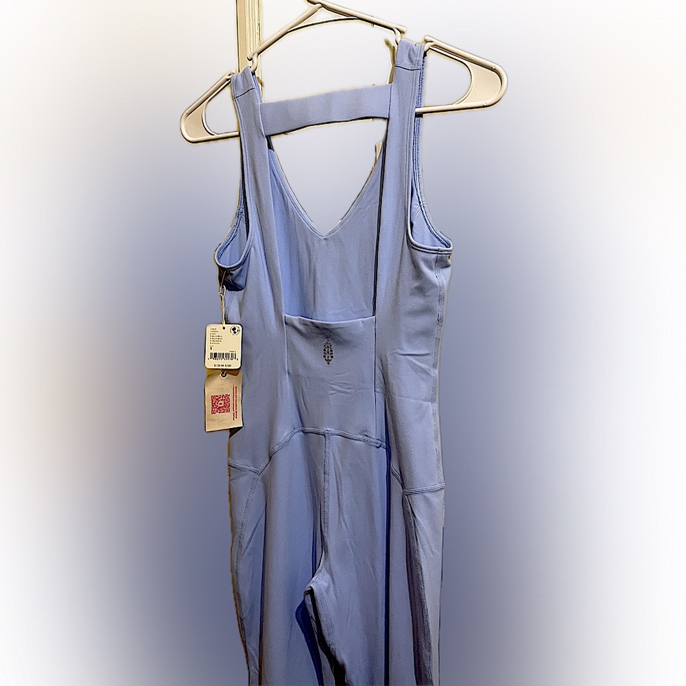 Light Blue Free People Movement Hatch Jumpsuit Size Small NWT 25 inch inseam